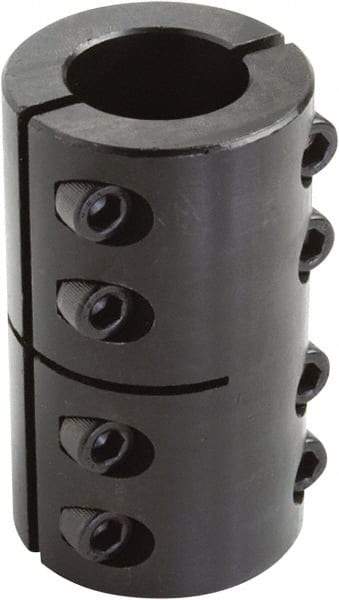 Climax Metal Products - 6mm Inside x 18mm Outside Diam, Two Piece Rigid Coupling without Keyway - 30mm Long - Eagle Tool & Supply