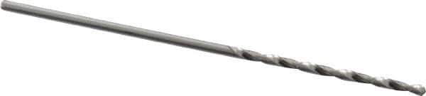 Hertel - #65 118° Solid Carbide Jobber Drill - Bright Finish, Right Hand Cut, Spiral Flute, Straight Shank, 1-1/8" OAL, Standard Point - Eagle Tool & Supply