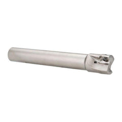 Seco - 1-1/4" Cut Diam, 0.669" Max Depth of Cut, 1" Shank Diam, 7.68" OAL, Indexable Square Shoulder End Mill - XO.X 1806.. Inserts, Cylindrical Shank, 90° Lead Angle, Through Coolant, Series Power Turbo - Eagle Tool & Supply