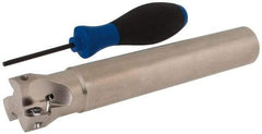 Seco - 1-1/2" Cut Diam, 0.669" Max Depth of Cut, 1-1/4" Shank Diam, 8.27" OAL, Indexable Square Shoulder End Mill - XO.X 1806.. Inserts, Cylindrical Shank, 90° Lead Angle, Through Coolant, Series Power Turbo - Eagle Tool & Supply
