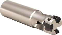 Seco - 32mm Cut Diam, 9mm Max Depth of Cut, 32mm Shank Diam, 110mm OAL, Indexable Square Shoulder End Mill - XOMX 10T3 Inserts, Weldon Shank, 90° Lead Angle, Through Coolant, Series Turbo 10 - Eagle Tool & Supply