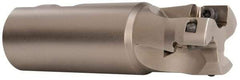 Seco - 1-1/4" Cut Diam, 0.669" Max Depth of Cut, 1-1/4" Shank Diam, 4.33" OAL, Indexable Square Shoulder End Mill - XO.X 1806.. Inserts, Weldon Shank, 90° Lead Angle, Through Coolant, Series Power Turbo - Eagle Tool & Supply