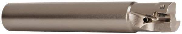 Seco - 1/2" Cut Diam, 0.197" Max Depth of Cut, 1/2" Shank Diam, 3.15" OAL, Indexable Square Shoulder End Mill - XO.X 0602 Inserts, Cylindrical Shank, 90° Lead Angle, Through Coolant, Series Nano Turbo - Eagle Tool & Supply