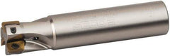 Seco - 1/2" Cut Diam, 0.197" Max Depth of Cut, 1/2" Shank Diam, 2.362" OAL, Indexable Square Shoulder End Mill - XO.X 0602 Inserts, Cylindrical Shank, 90° Lead Angle, Through Coolant, Series Nano Turbo - Eagle Tool & Supply