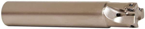 Seco - 5/8" Cut Diam, 0.197" Max Depth of Cut, 5/8" Shank Diam, 3.543" OAL, Indexable Square Shoulder End Mill - XO.X 0602 Inserts, Cylindrical Shank, 90° Lead Angle, Through Coolant, Series Nano Turbo - Eagle Tool & Supply