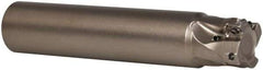 Seco - 3/4" Cut Diam, 0.197" Max Depth of Cut, 3/4" Shank Diam, 3.937" OAL, Indexable Square Shoulder End Mill - XO.X 0602 Inserts, Cylindrical Shank, 90° Lead Angle, Through Coolant, Series Nano Turbo - Eagle Tool & Supply