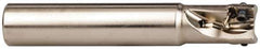 Seco - 3/8" Cut Diam, 0.197" Max Depth of Cut, 3/8" Shank Diam, 2.165" OAL, Indexable Square Shoulder End Mill - XO.X 0602 Inserts, Cylindrical Shank, 90° Lead Angle, Through Coolant, Series Nano Turbo - Eagle Tool & Supply