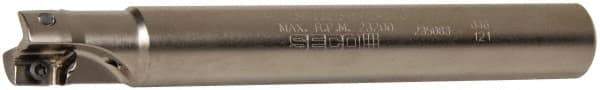 Seco - 3/4" Cut Diam, 0.433" Max Depth of Cut, 3/4" Shank Diam, 5.91" OAL, Indexable Square Shoulder End Mill - XO.X 1204.. Inserts, Cylindrical Shank, 90° Lead Angle, Through Coolant, Series Super Turbo - Eagle Tool & Supply