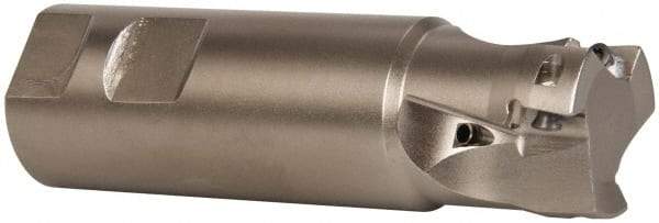 Seco - 1-1/4" Cut Diam, 0.433" Max Depth of Cut, 1-1/4" Shank Diam, 4-1/4" OAL, Indexable Square Shoulder End Mill - XO.X 1204.. Inserts, Weldon Shank, 90° Lead Angle, Through Coolant, Series Super Turbo - Eagle Tool & Supply
