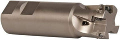 Seco - 1-1/4" Cut Diam, 0.433" Max Depth of Cut, 1-1/4" Shank Diam, 4-1/4" OAL, Indexable Square Shoulder End Mill - XO.X 1204.. Inserts, Weldon Shank, 90° Lead Angle, Through Coolant, Series Super Turbo - Eagle Tool & Supply