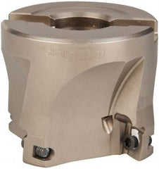 Seco - 4 Inserts, 2" Cut Diam, 3/4" Arbor Diam, 0.433" Max Depth of Cut, Indexable Square-Shoulder Face Mill - 0/90° Lead Angle, 1.57" High, XO.X 1204.. Insert Compatibility, Through Coolant, Series Super Turbo - Eagle Tool & Supply