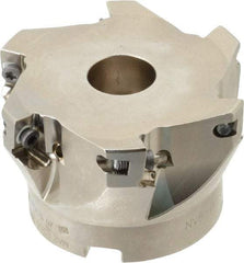 Seco - 6 Inserts, 2-1/2" Cut Diam, 3/4" Arbor Diam, 0.433" Max Depth of Cut, Indexable Square-Shoulder Face Mill - 0/90° Lead Angle, 1.57" High, XO.X 1204.. Insert Compatibility, Through Coolant, Series Super Turbo - Eagle Tool & Supply
