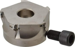 Seco - 5 Inserts, 4" Cut Diam, 1-1/2" Arbor Diam, 0.433" Max Depth of Cut, Indexable Square-Shoulder Face Mill - 0/90° Lead Angle, 2" High, XO.X 1204.. Insert Compatibility, Through Coolant, Series Super Turbo - Eagle Tool & Supply