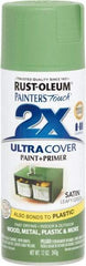 Rust-Oleum - Leafy Green, Satin, Enamel Spray Paint - 8 Sq Ft per Can, 12 oz Container, Use on Multipurpose - Eagle Tool & Supply