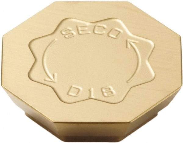 Seco - OFEN070405 D18 Grade MP3000 Carbide Milling Insert - TiAlN Finish, 0.187" Thick, 0.709" Inscribed Circle - Eagle Tool & Supply