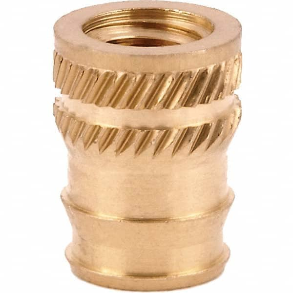 Tapered Hole Threaded Inserts; Product Type: Double Vane; System of Measurement: Metric; Thread Size (mm): M6x1.0; Overall Length (Decimal Inch): 0.5000; Thread Size: M6x1.0 mm; Insert Diameter (Decimal Inch): 0.3750; Pilot Diameter (Decimal Inch): 0.3320