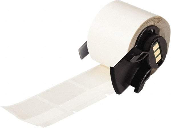 Brady - 1-1/2" Wide x 1-1/2" Long, Clear/White Vinyl Cable Tag - For BMP61 Labeling System, BMP71 Label Printer, TLS 2200 Thermal Labeling System, TLS-pc Link Thermal Labeling System - Eagle Tool & Supply