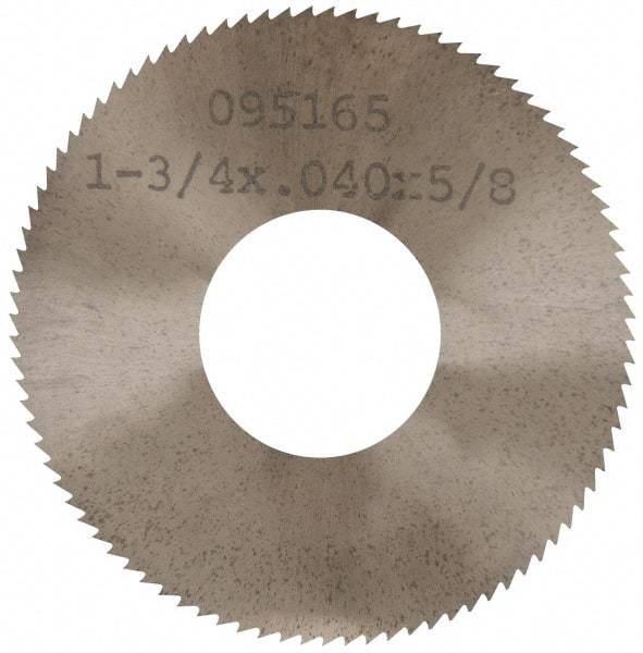 Made in USA - 1-3/4" Diam x 0.04" Blade Thickness x 5/8" Arbor Hole Diam, 90 Tooth Slitting and Slotting Saw - Arbor Connection, Solid Carbide, Concave Ground - Eagle Tool & Supply