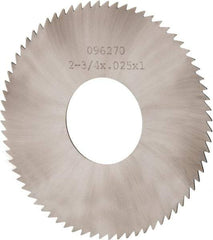 Made in USA - 2-3/4" Diam x 0.025" Blade Thickness x 1" Arbor Hole Diam, 72 Tooth Slitting and Slotting Saw - Arbor Connection, Solid Carbide, Concave Ground - Eagle Tool & Supply