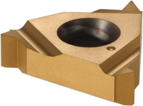 Vargus - 3IR Internal Right Hand 14 NPT Laydown Threading Insert - Grade VKX, TiN Coated Carbide - Eagle Tool & Supply