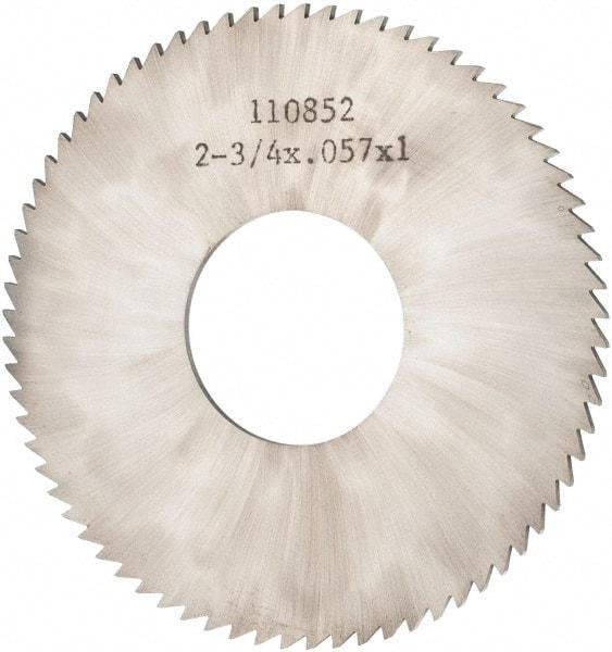 Made in USA - 2-3/4" Diam x 0.057" Blade Thickness x 1" Arbor Hole Diam, 72 Tooth Slitting and Slotting Saw - Arbor Connection, Solid Carbide, Concave Ground - Eagle Tool & Supply