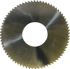 Made in USA - 2-3/4" Diam x 0.128" Blade Thickness x 1" Arbor Hole Diam, 72 Tooth Slitting and Slotting Saw - Arbor Connection, Solid Carbide, Concave Ground - Eagle Tool & Supply