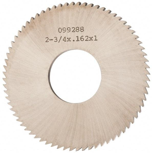 Made in USA - 2-3/4" Diam x 0.162" Blade Thickness x 1" Arbor Hole Diam, 72 Tooth Slitting and Slotting Saw - Arbor Connection, Solid Carbide, Concave Ground - Eagle Tool & Supply