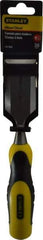 Stanley - 9" OAL x 1-1/2" Blade Width Wood Chisel - 1-1/2" Tip, Polypropylene Handle - Eagle Tool & Supply