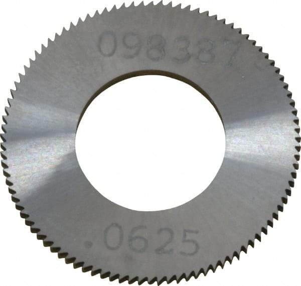 Made in USA - 1" Diam x 1/16" Thick, 1/2" Arbor Hole Diam, 98 Teeth, Solid Carbide Jeweler's Saw - Uncoated - Eagle Tool & Supply