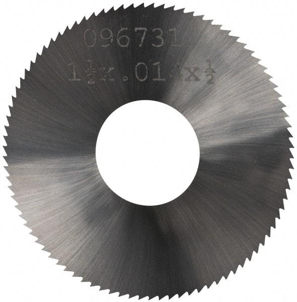 Made in USA - 1-1/2" Diam x 0.014" Blade Thickness, 1/2" Arbor Hole Diam, 110 Teeth, Solid Carbide, Jeweler's Saw - Uncoated - Eagle Tool & Supply