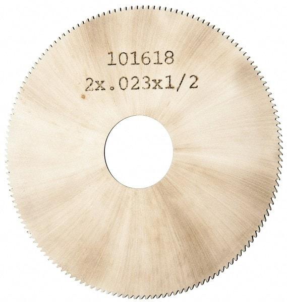 Made in USA - 2" Diam x 0.023" Blade Thickness, 1/2" Arbor Hole Diam, 152 Teeth, Solid Carbide Jeweler's Saw - Uncoated - Eagle Tool & Supply