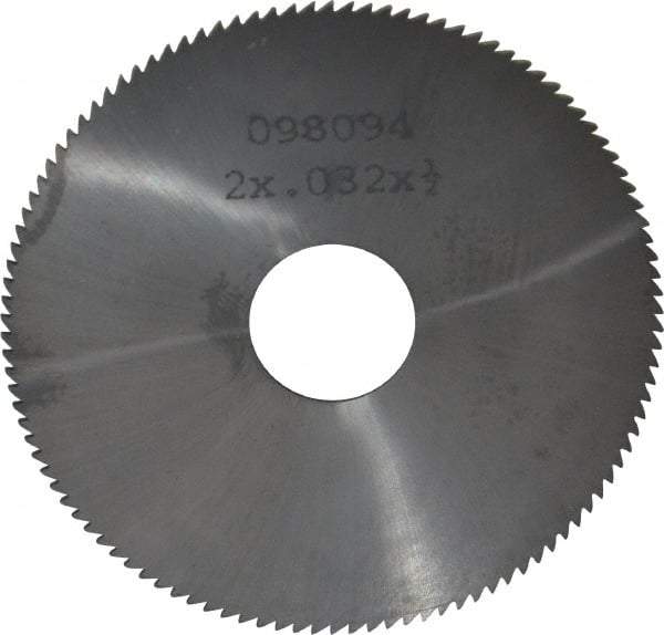 Made in USA - 2" Diam x 0.032" Blade Thickness, 1/2" Arbor Hole Diam, 110 Teeth, Solid Carbide Jeweler's Saw - Uncoated - Eagle Tool & Supply