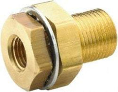Parker - 1-1/8 - 14 Male Thread x 1/2 Female Thread, Brass Industrial Pipe Anchor Coupling - Male Straight Thread O-Ring x Female NPTF, 1,000 psi - Eagle Tool & Supply