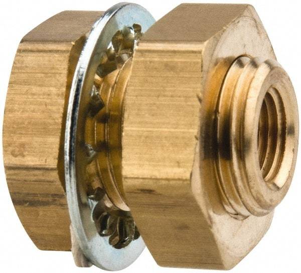 Parker - 5/8-18 Male Thread x 1/8 Female Thread, Brass Industrial Pipe Anchor Coupling - Male Straight Thread O-Ring x Female NPTF, 1,000 psi - Eagle Tool & Supply