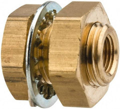 Parker - 5/8-18 Male Thread x 1/8 Female Thread, Brass Industrial Pipe Anchor Coupling - Male Straight Thread O-Ring x Female NPTF, 1,000 psi - Eagle Tool & Supply