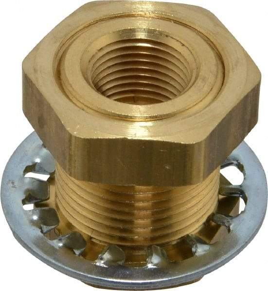 Parker - 1-14 Male Thread x 3/8 Female Thread, Brass Industrial Pipe Anchor Coupling - Male Straight Thread O-Ring x Female NPTF, 1,000 psi - Eagle Tool & Supply
