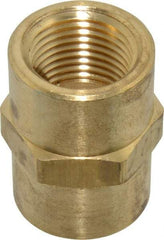Parker - 1/2 Female Thread, Brass Industrial Pipe Coupling - FNPTF, 1,000 psi - Eagle Tool & Supply