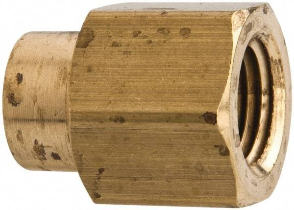 Parker - 1/4 x 1/8 Female Thread, Brass Industrial Pipe Coupling - FNPTF, 1,000 psi - Eagle Tool & Supply