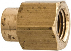 Parker - 1/2 x 3/8 Female Thread, Brass Industrial Pipe Coupling - FNPTF, 1,000 psi - Eagle Tool & Supply