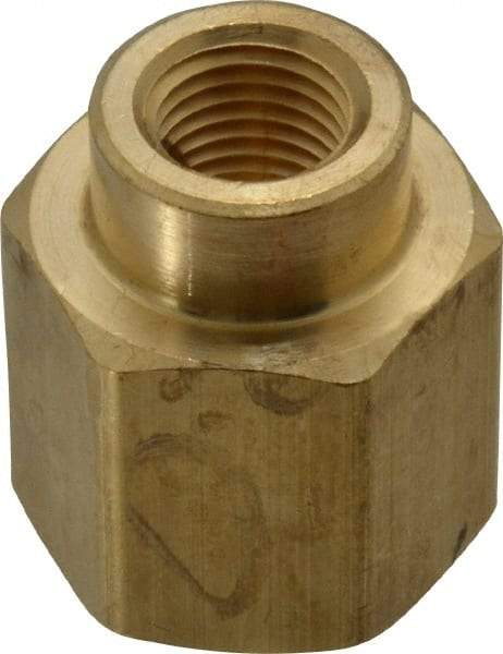 Parker - 1/2 x 1/4 Female Thread, Brass Industrial Pipe Coupling - FNPTF, 1,000 psi - Eagle Tool & Supply