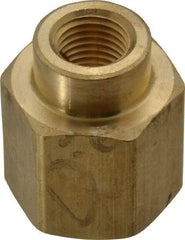 Parker - 1/2 x 1/4 Female Thread, Brass Industrial Pipe Coupling - FNPTF, 1,000 psi - Eagle Tool & Supply