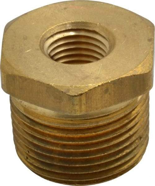 Parker - 3/4 Male Thread x 1/4 Female Thread, Brass Industrial Pipe Hex Bushing - MNPTF x FNPTF, 1,000 psi - Eagle Tool & Supply