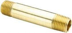 Parker - 3/8 Male Thread, Brass Industrial Pipe Long Nipple - MNPTF, 1,000 psi - Eagle Tool & Supply