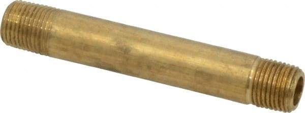 Parker - 1/8 Male Thread, Brass Industrial Pipe Long Nipple - MNPTF, 1,000 psi - Eagle Tool & Supply