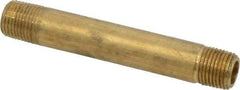 Parker - 1/8 Male Thread, Brass Industrial Pipe Long Nipple - MNPTF, 1,000 psi - Eagle Tool & Supply