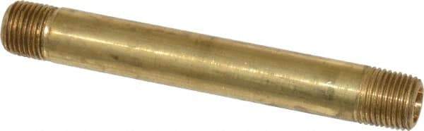 Parker - 1/8 Male Thread, Brass Industrial Pipe Long Nipple - MNPTF, 1,000 psi - Eagle Tool & Supply