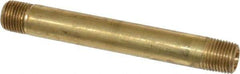 Parker - 1/8 Male Thread, Brass Industrial Pipe Long Nipple - MNPTF, 1,000 psi - Eagle Tool & Supply