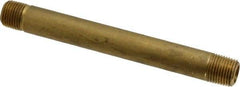 Parker - 1/8 Male Thread, Brass Industrial Pipe Long Nipple - MNPTF, 1,000 psi - Eagle Tool & Supply