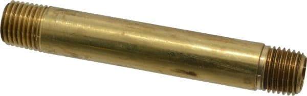 Parker - 1/4 Male Thread, Brass Industrial Pipe Long Nipple - MNPTF, 1,000 psi - Eagle Tool & Supply