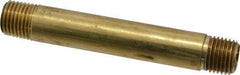 Parker - 1/4 Male Thread, Brass Industrial Pipe Long Nipple - MNPTF, 1,000 psi - Eagle Tool & Supply